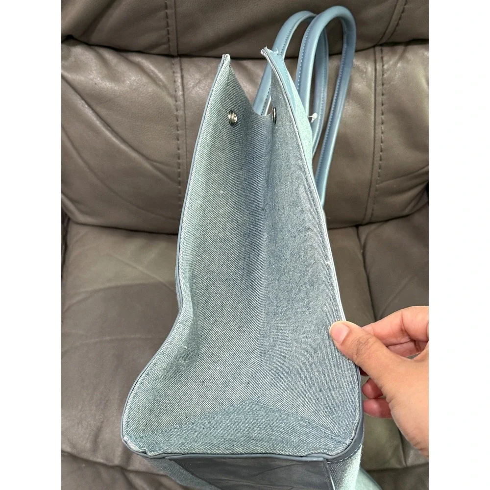 Steve Madden Denim Tote Bag Light Wash Casual‎ Everyday Carryall